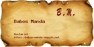 Babos Manda névjegykártya